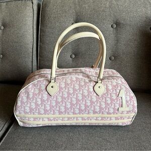 Vintage Dior pink trotter Boston bowler large bag - READ